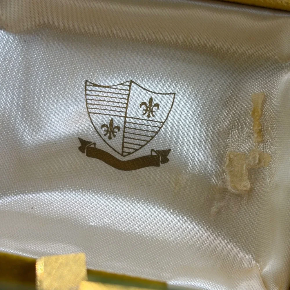 VTG 1970s Gold-toned Diamond Cut Cufflinks Tie Tack Bar Set Mens Textured Formal